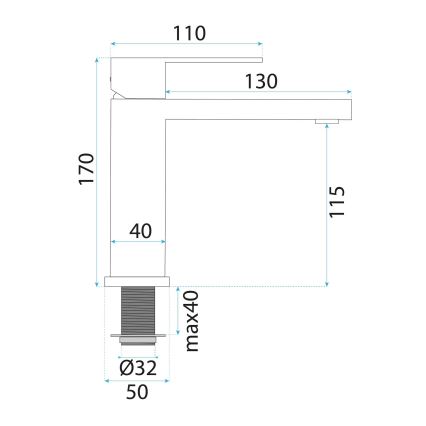 REA-B0976 - Umývadlová batéria ARLO 17 cm, brúsené zlato