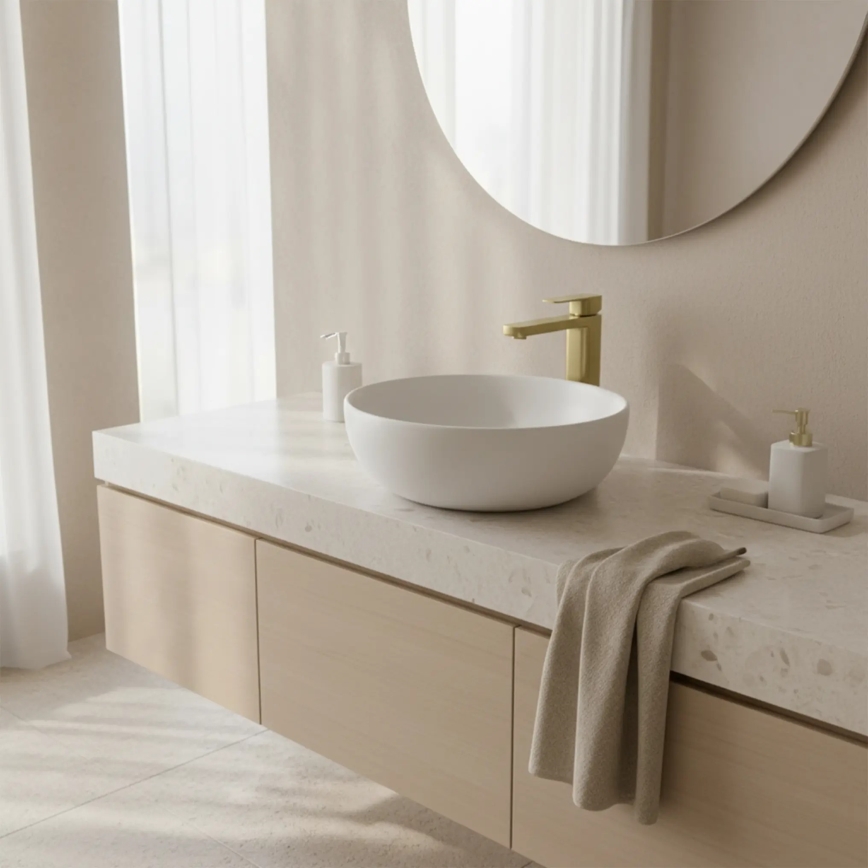 REA-B0977 - Umývadlová batéria ARLO 30 cm v brúsenom zlate