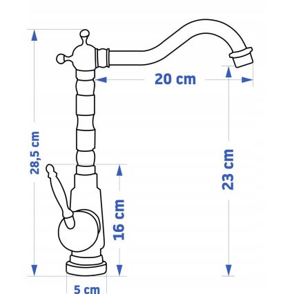 REA-B2150 - Umývadlová batéria BONA 28,5 cm brúsené zlato