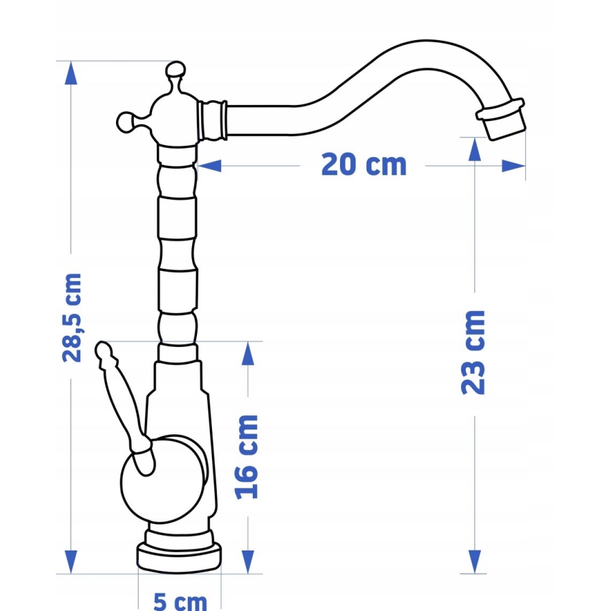 REA-B2150 - Umývadlová batéria BONA 28,5 cm brúsené zlato