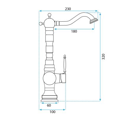 REA-B2500 - Umývadlová batéria VENICE 32 cm, brúsené zlato