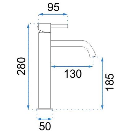 REA-B4104 - Umývadlová batéria LUNGO 28 cm lesklý chróm