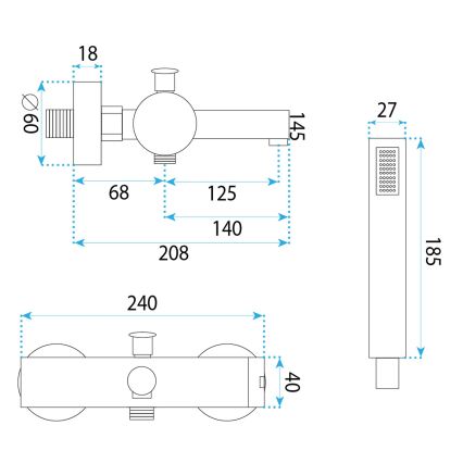 REA-B4525 - Vaňová súprava PIXEL lesklý chróm