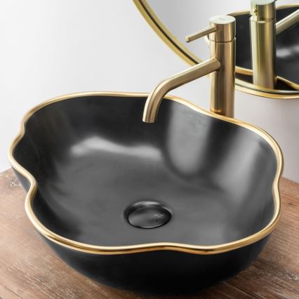 REA-B4526 - Umývadlová batéria LUNGO 28 cm, brúsené zlato