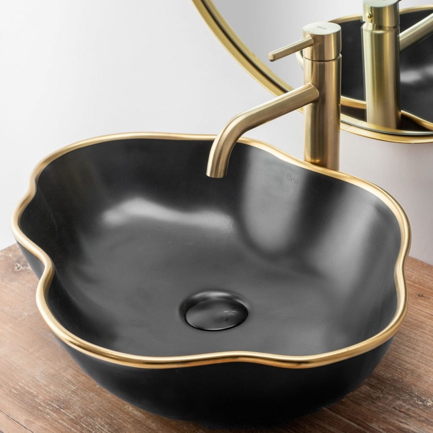 REA-B4526 - Umývadlová batéria LUNGO 28 cm, brúsené zlato