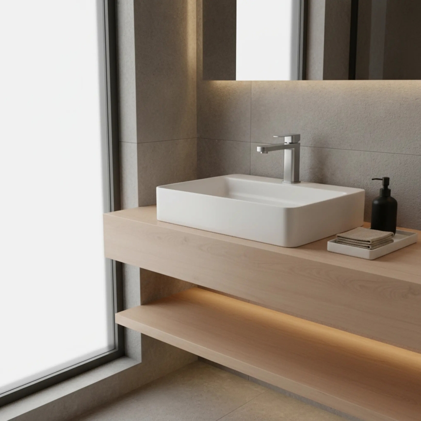 REA-B4589 - Umývadlová batéria ARLO 17 cm nikel