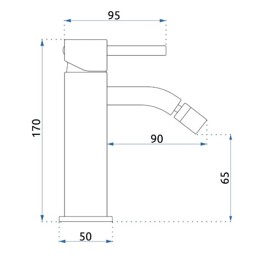 REA-B4702 - Bidetová batéria LUNGO 17 cm brúsené zlato