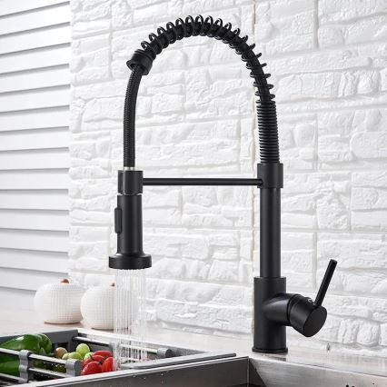 REA-B4820 - Drezová batéria s výsuvnou sprchou COLIN 42,5 cm čierna