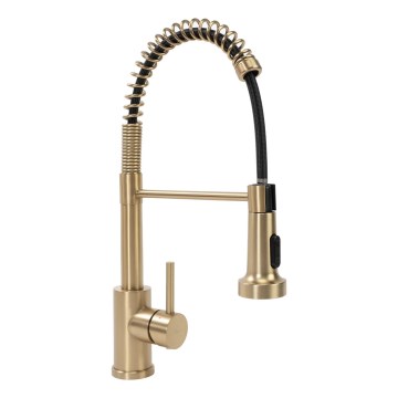 REA-B4821 - Drezová batéria s vysúvateľnou sprchou COLIN 42,5 cm, brúsené zlato