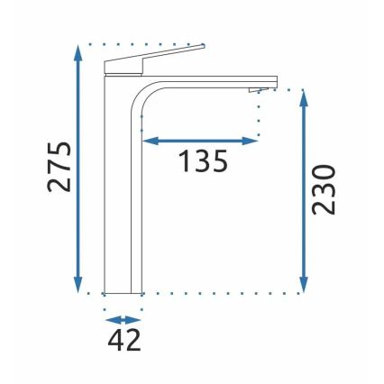 REA-B5062 - Umývadlová batéria MARCO 27,5 cm titan