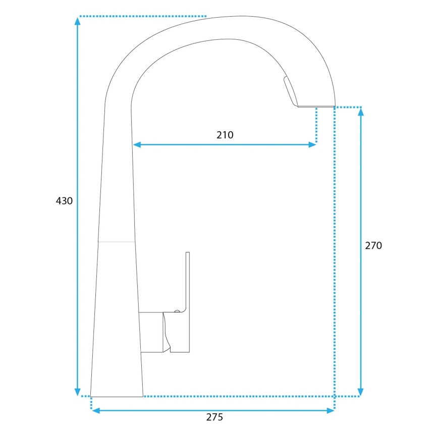 REA-B5312 - Drezová batéria s vysúvacou sprchou ROSS 43 cm brúsené zlato