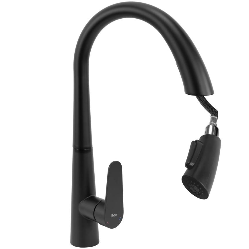 REA-B5313 - Drezová batéria s vysúvacou sprškou ROSS 43 cm čierna