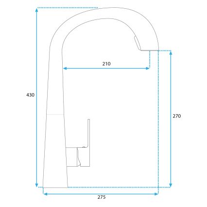 REA-B5314 - Drezová batéria s vysúvacou sprškou ROSS 43 cm nikel