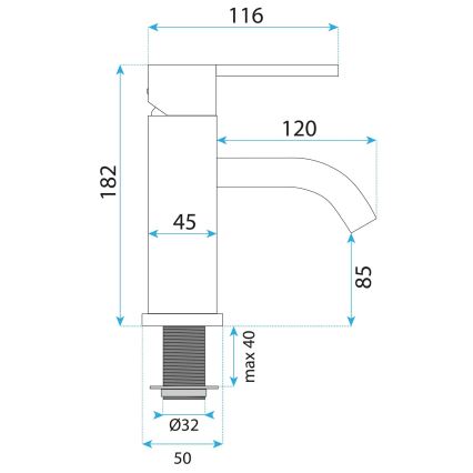 REA-B5504 - Umyvadlová batéria ONTARIO 17,5 cm čierna