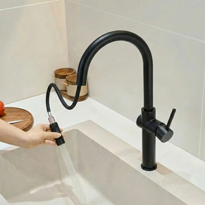 REA-B7200 - Drezová batéria s vysúvacou sprškou FRESH 45 cm čierna