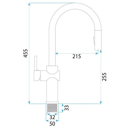 REA-B7200 - Drezová batéria s vysúvacou sprškou FRESH 45 cm čierna