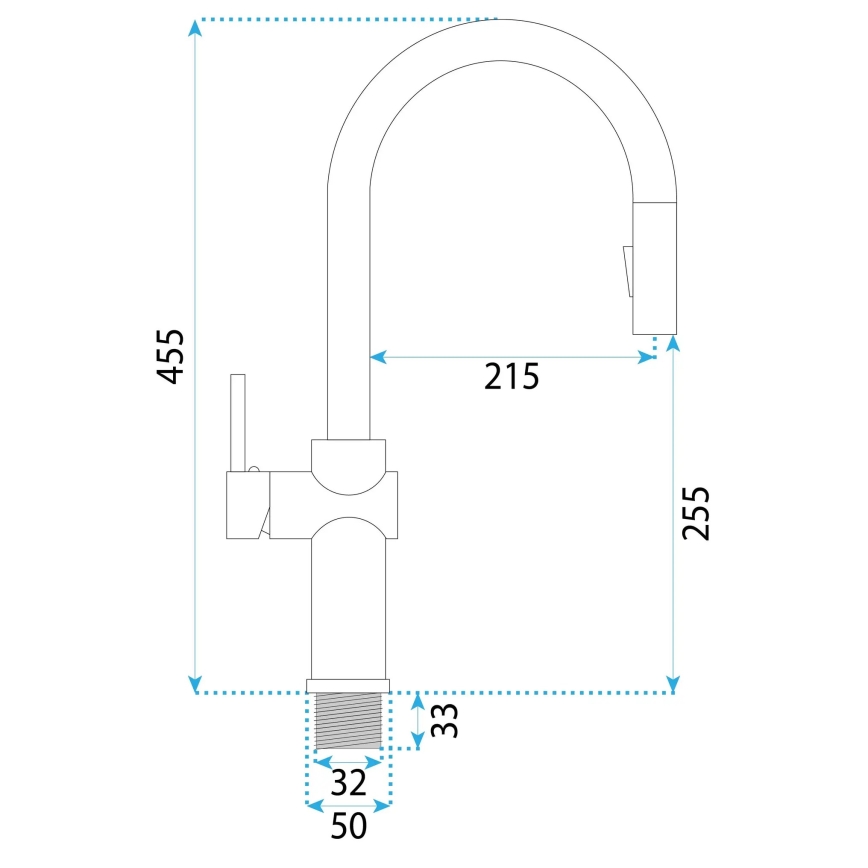 REA-B7200 - Drezová batéria s vysúvacou sprškou FRESH 45 cm čierna