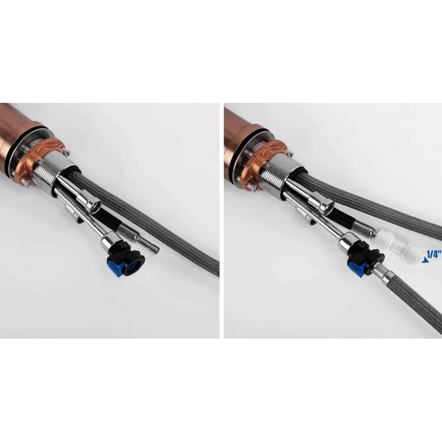 REA-B7436 - Drezová batéria s vysúvacou sprchou a filtráciou ECO FRESH 37,5 cm meď