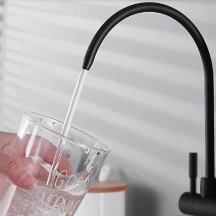 REA-B7564 - Drezová batéria s výsuvnou sprškou a filtráciou ECO FRESH 37,5 cm matná čierna