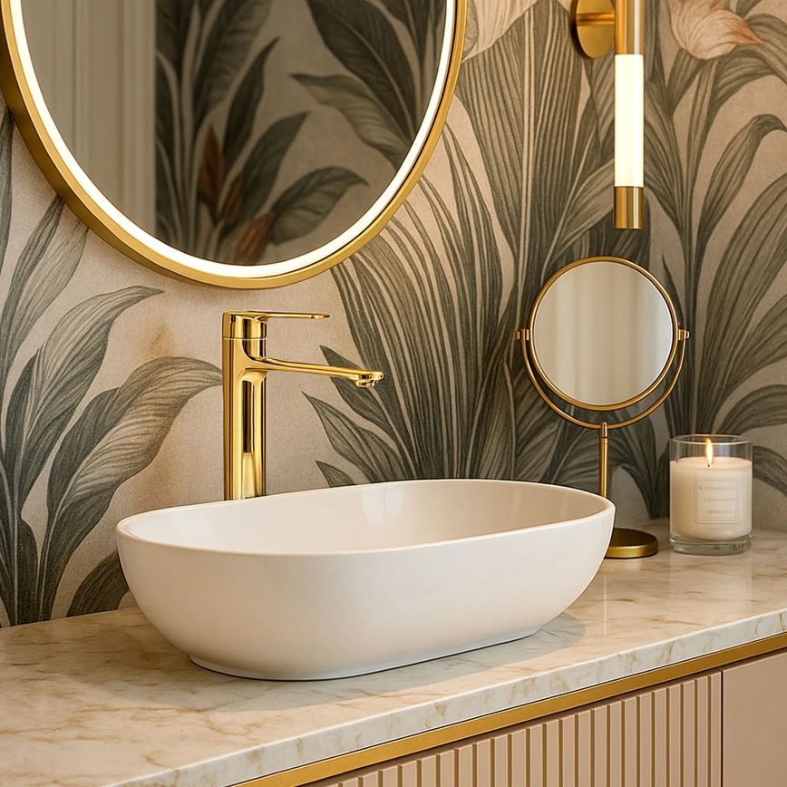 REA-B9983 - Umývadlová batéria STORM 29,5 cm zlatá