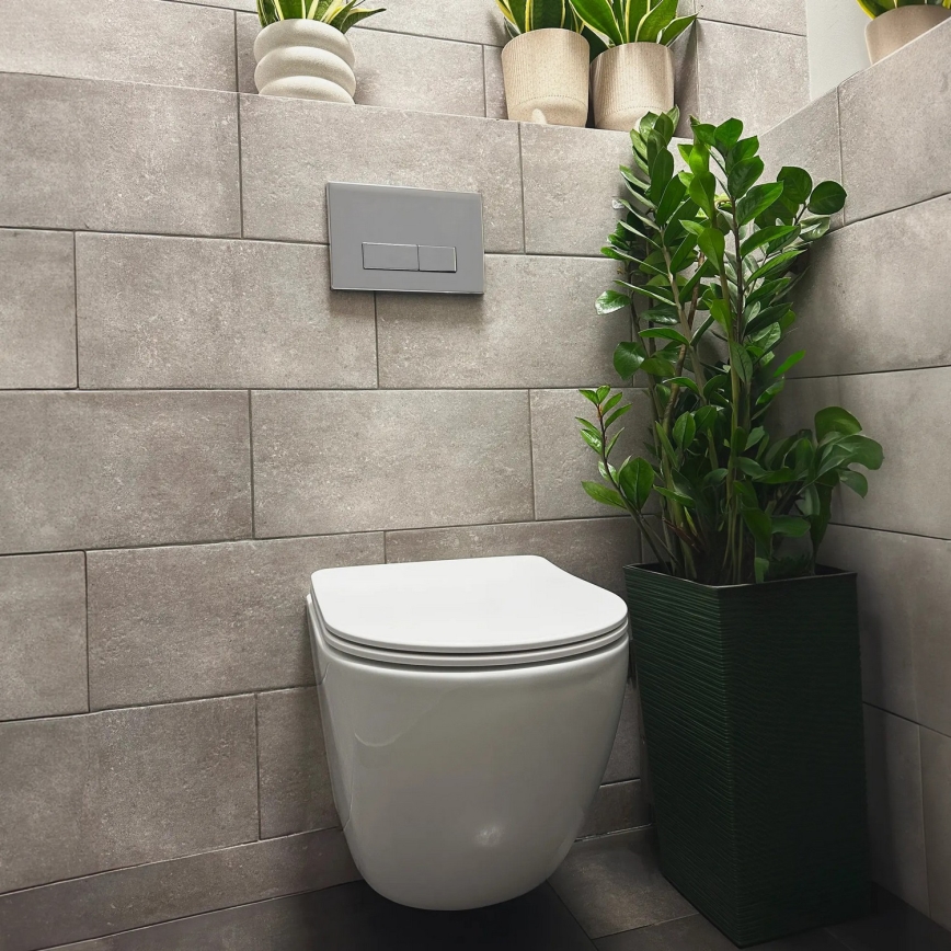 REA-C1259 - Závesné WC s WC sedátkom CARLO MINI TORNADO RIMLESS keramika/lesklá biela