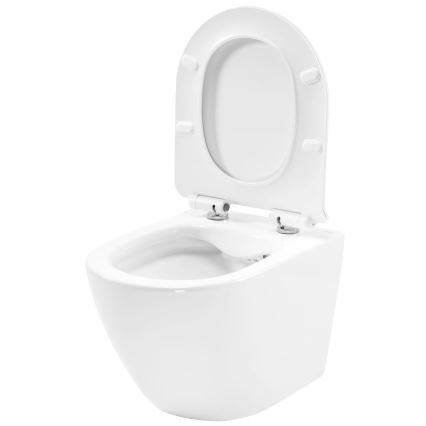 REA-C1400 - Závesné WC s toaletným sedátkom CARTER RIMLESS keramika/biela