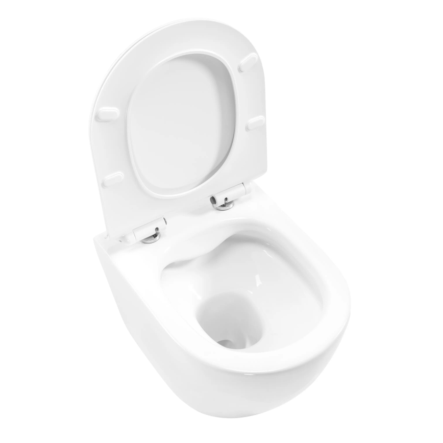 REA-C1400 - Závesné WC s toaletným sedátkom CARTER RIMLESS keramika/biela