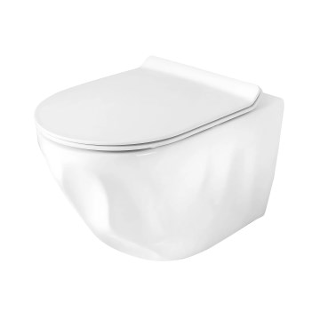 REA-C1652 - Závesné WC s toaletným sedadlom GUSTAVO RIMLESS keramika/biela