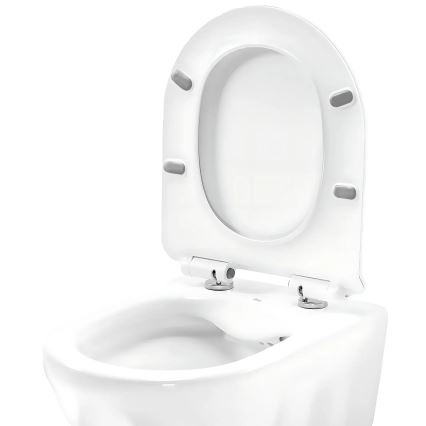 REA-C1652 - Závesné WC s toaletným sedadlom GUSTAVO RIMLESS keramika/biela