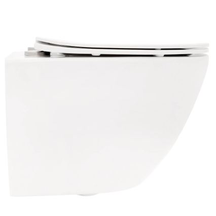REA-C2760 - Závesné WC s toaletným sedadlom CARLO FLAT MINI RIMLESS keramika/lesklá biela