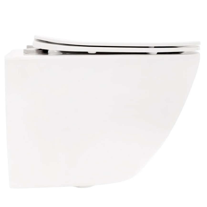REA-C2760 - Závesné WC s toaletným sedadlom CARLO FLAT MINI RIMLESS keramika/lesklá biela