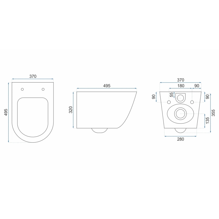 REA-C2760 - Závesné WC s toaletným sedadlom CARLO FLAT MINI RIMLESS keramika/lesklá biela