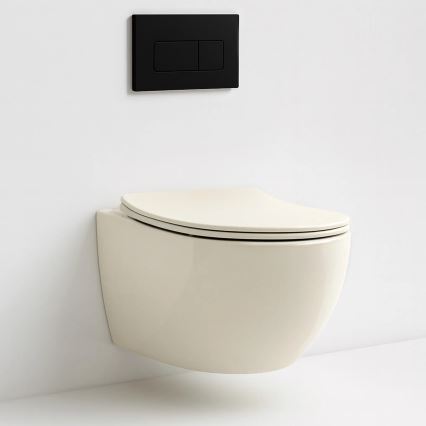 REA-C5500 - Závesné WC so sedátkom CARLO MINI TORNADO RIMLESS, keramika/krémová
