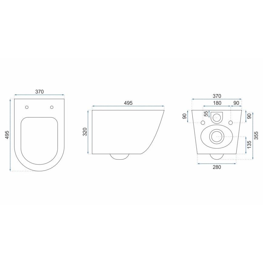 REA-C5500 - Závesné WC so sedátkom CARLO MINI TORNADO RIMLESS, keramika/krémová