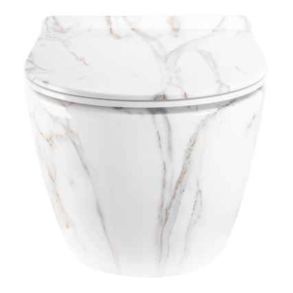 REA-C6390 - Závesné WC s WC sedátkom CARTER TORNADO RIMLESS, keramika/imitácia kameňa