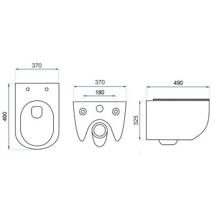 REA-C6390 - Závesné WC s WC sedátkom CARTER TORNADO RIMLESS, keramika/imitácia kameňa