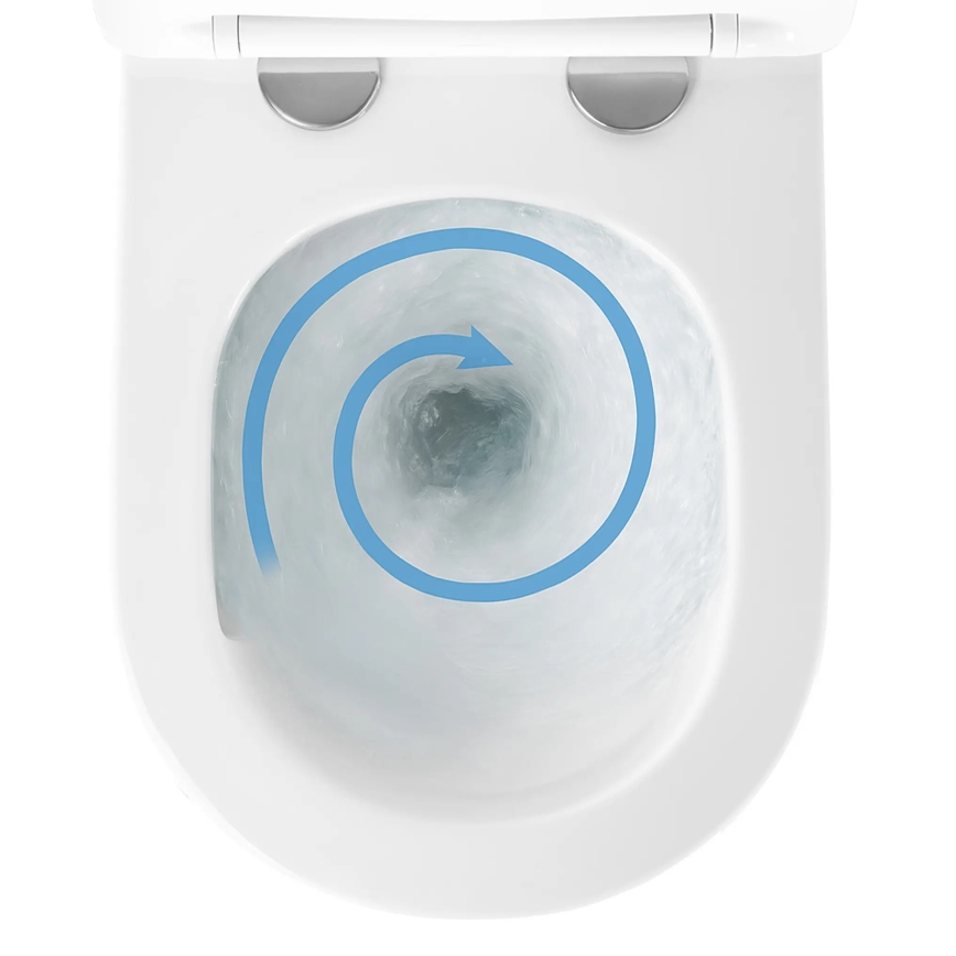 REA-C6800 - Závesné WC s WC sedátkom TITO TORNADO RIMLESS keramika/biela