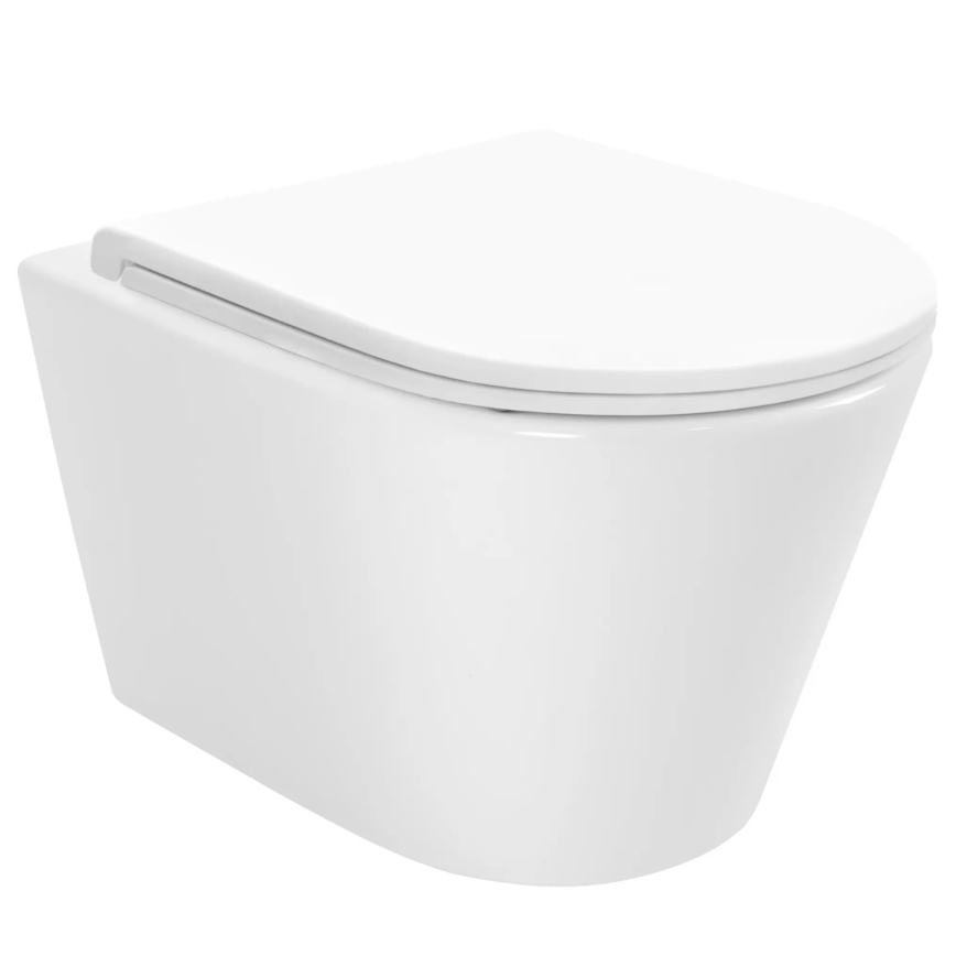 REA-C6800 - Závesné WC s WC sedátkom TITO TORNADO RIMLESS keramika/biela
