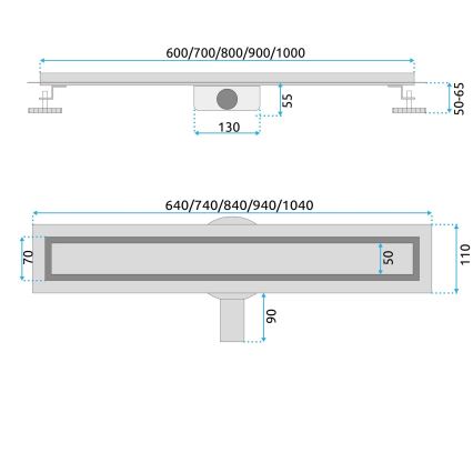 REA-G2738 - Odtokový žľab NEOX PRO 100 cm zlatý