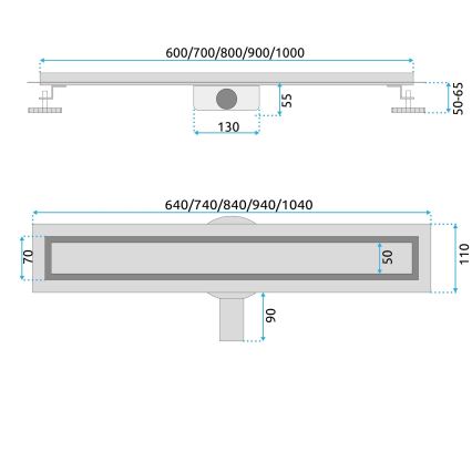 REA-G4800 - Odtokový žľab NEOX PRO 60 cm kartáčovaná meď