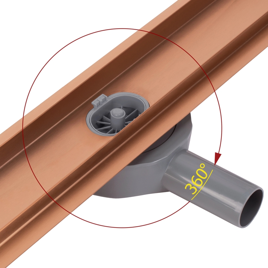 REA-G4801 - Odtokový žľab NEOX PRO 70 cm kartáčovaná meď