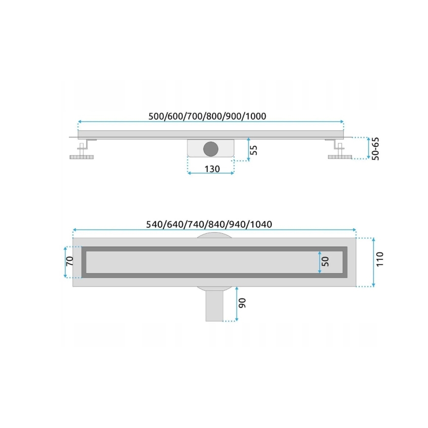 REA-G5807 - Odtokový žľab NEOX PRO 60 cm z nerezovej ocele