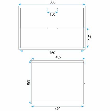 REA-M0409 - Závesná kúpeľňová skrinka pod umývadlo MONO 80x48,5 cm béžová