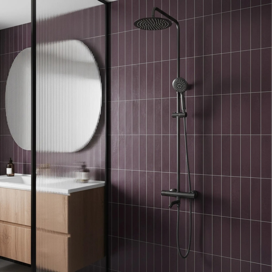 REA-P6386 - Sprchová súprava s termostatickou batériou LUNGO, titánové prevedenie