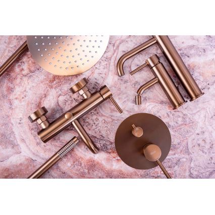 REA-P8807 - Sprchový set s termostatickou batériou LUNGO, kartáčovaná meď