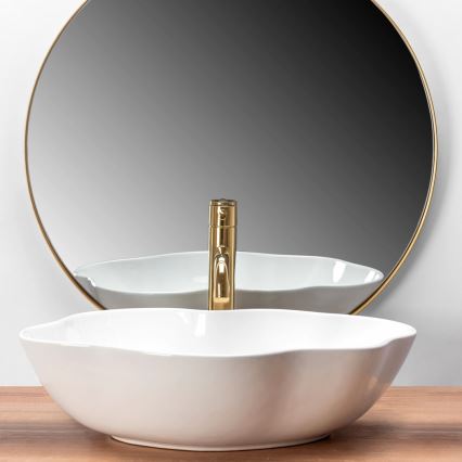 REA-U0265 - Umývadlo na dosku PEARL 38x50,5 cm keramika/lesklé biele