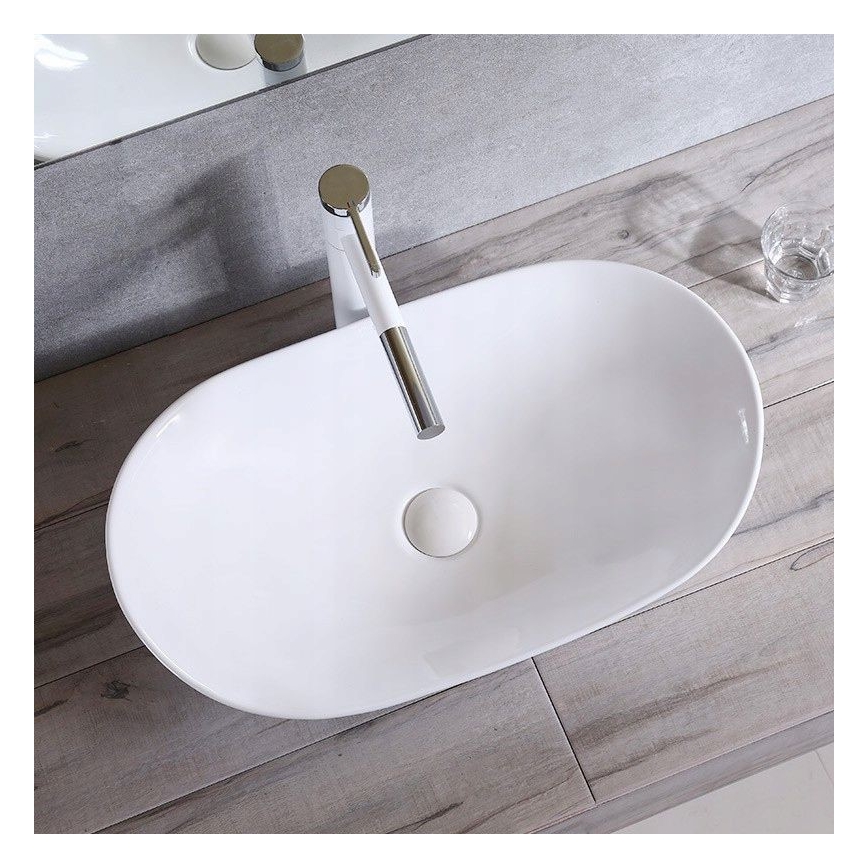 REA-U0441 - Umývadlo na dosku ROYAL 35,5x61,5 cm keramika/lesklé biele
