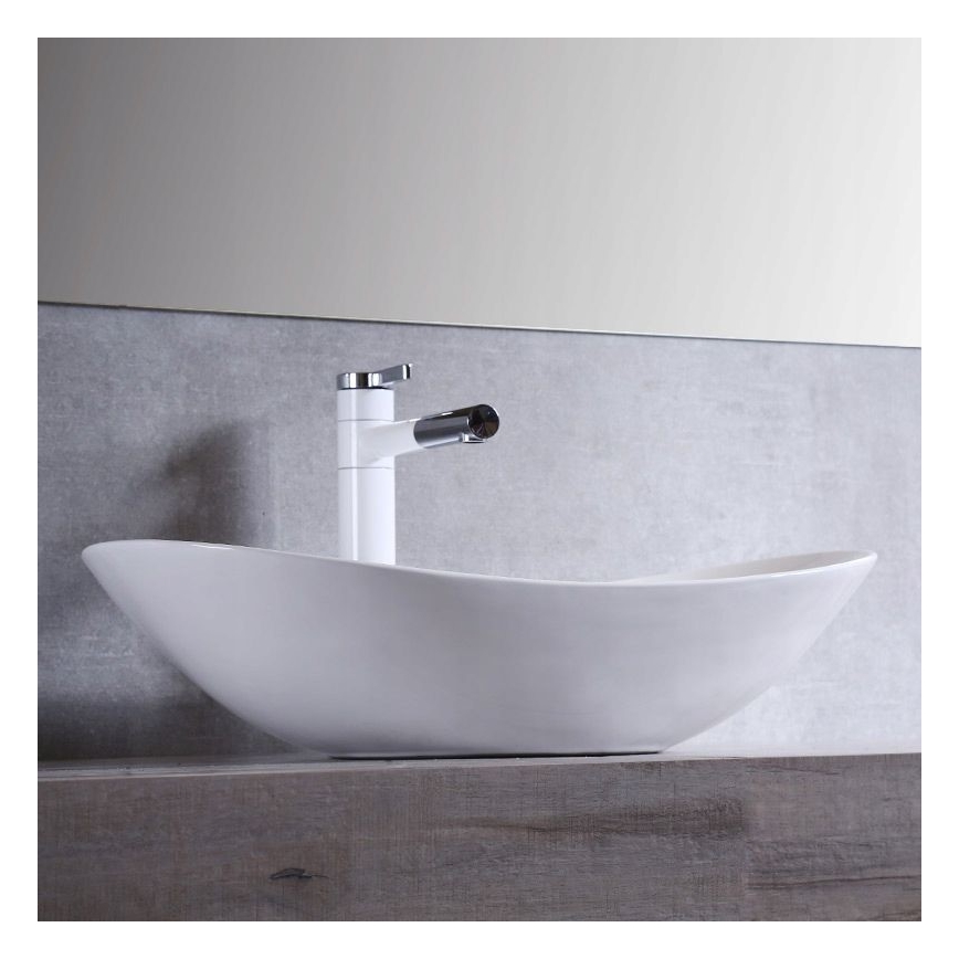 REA-U0441 - Umývadlo na dosku ROYAL 35,5x61,5 cm keramika/lesklé biele