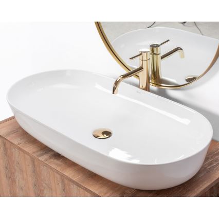 REA-U0563 - Umývadlo na dosku CLEO 41x81 cm keramika/lesklá biela