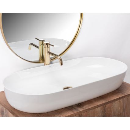 REA-U0563 - Umývadlo na dosku CLEO 41x81 cm keramika/lesklá biela
